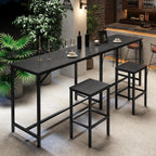 YATINEY 70.9" Bar Table and Chairs Set, Dining Table and Chair Sets, 3 Piece Counter Height Table and 2 Stools, Kitchen Table for Home Restaurant, Bar, Black BT09BB
