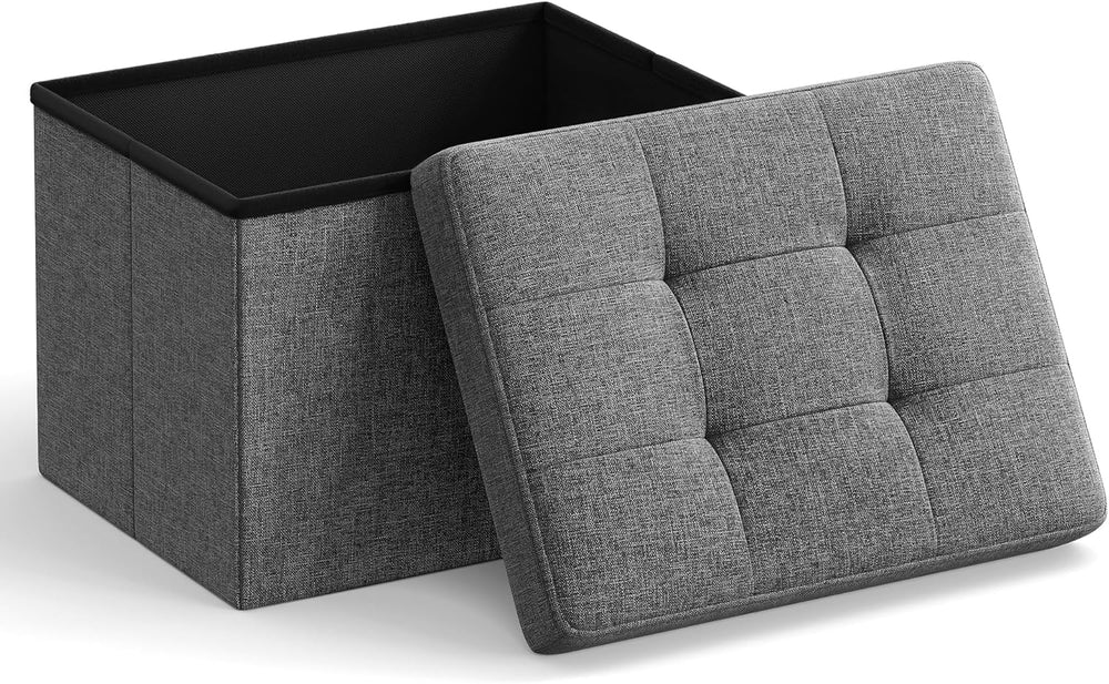 SONGMICS Mazie Collection - Small Folding Storage Ottoman, Foot Rest Stool, 1...