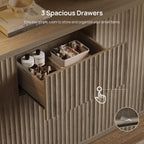 SICOTAS Buffet Cabinet with Storage 54.7" Large Modern Accent Storage Cabinet with Doors and Shelves Fluted Sideboard Credenza Buffet Table Coffee Bar for Living Room Kitchen Dining Room, Grey Alder