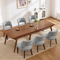 Dining Chairs Set of 6,Modern Dining Room Chairs with Thick Cushions,Upholstered Linen Fabric Kitchen Chairs for Kitchen Dining Room LIGHTGREY
