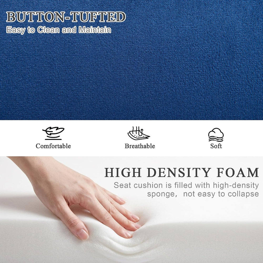 DUHOME Button-Tufted Ottoman Bench, Upholstered Bedroom Benches Velvet Footre...