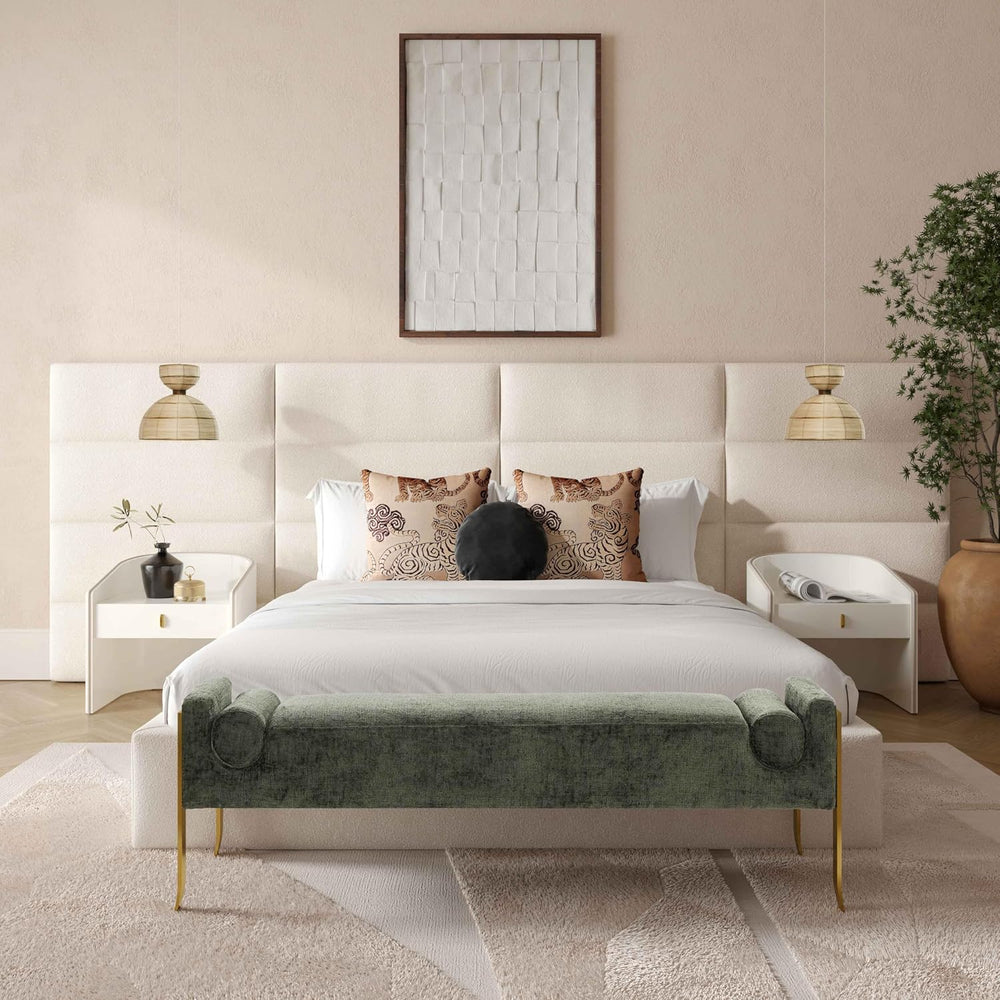 Tov Furniture Eliana Cream Boucle Queen Wings (Set of 2)