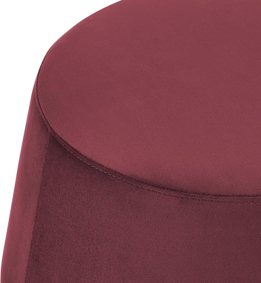 Studio Living® 24” Waverly Ottoman Round Faux Leather Bench, Stationary Ottom...