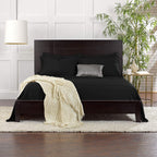 Queen Pillowcases by Pure Bamboo, Genuine 100% Organic Viscose Derived from Bamboo, Luxuriously Soft & Cooling, Double Stitching, Envelope Closure (2 Queen Pillowcases, Black)