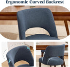 Dining Chair Set of 1,Modern Dining Room Chairs with Thick Cushions,Upholstered Linen Fabric Kitchen Chairs for Kitchen Dining Room DARKBLUE