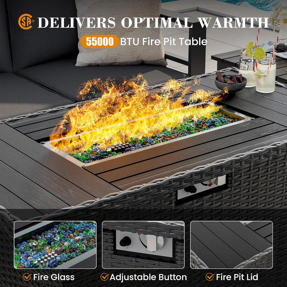 UDPATIO Aluminum Patio Furniture Set, 7-Piece Outdoor Sectional Set