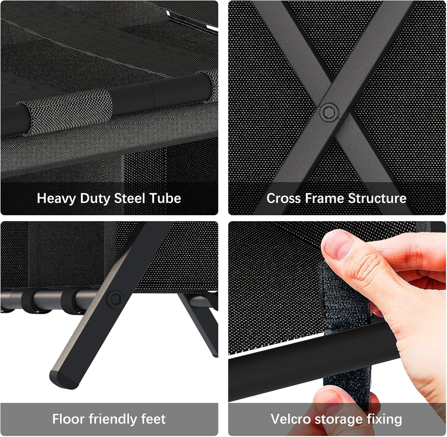 aboxoo Luggage Rack with storage, Guest Room Folding Suitcase Stands, Holds up to 120 lb, Space Saving Suitcase Holders for guest room, Bedroom Hotel, Black