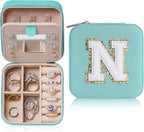 Parima House Warming Gift - Personalized Jewelry Holder Organizer for Travel | Preppy Stuff & Room Decor for Teen Girls | Travel Jewelry Case in Aqua Blue