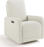 Storkcraft Kyoto Deluxe Power Recliner Swivel Glider, Ivory Boucle | Premium Electronic Power Recliner for Nursery, Includes Dual-USB Charging Port with USB-A & USB-C, Glider Rocking Chair