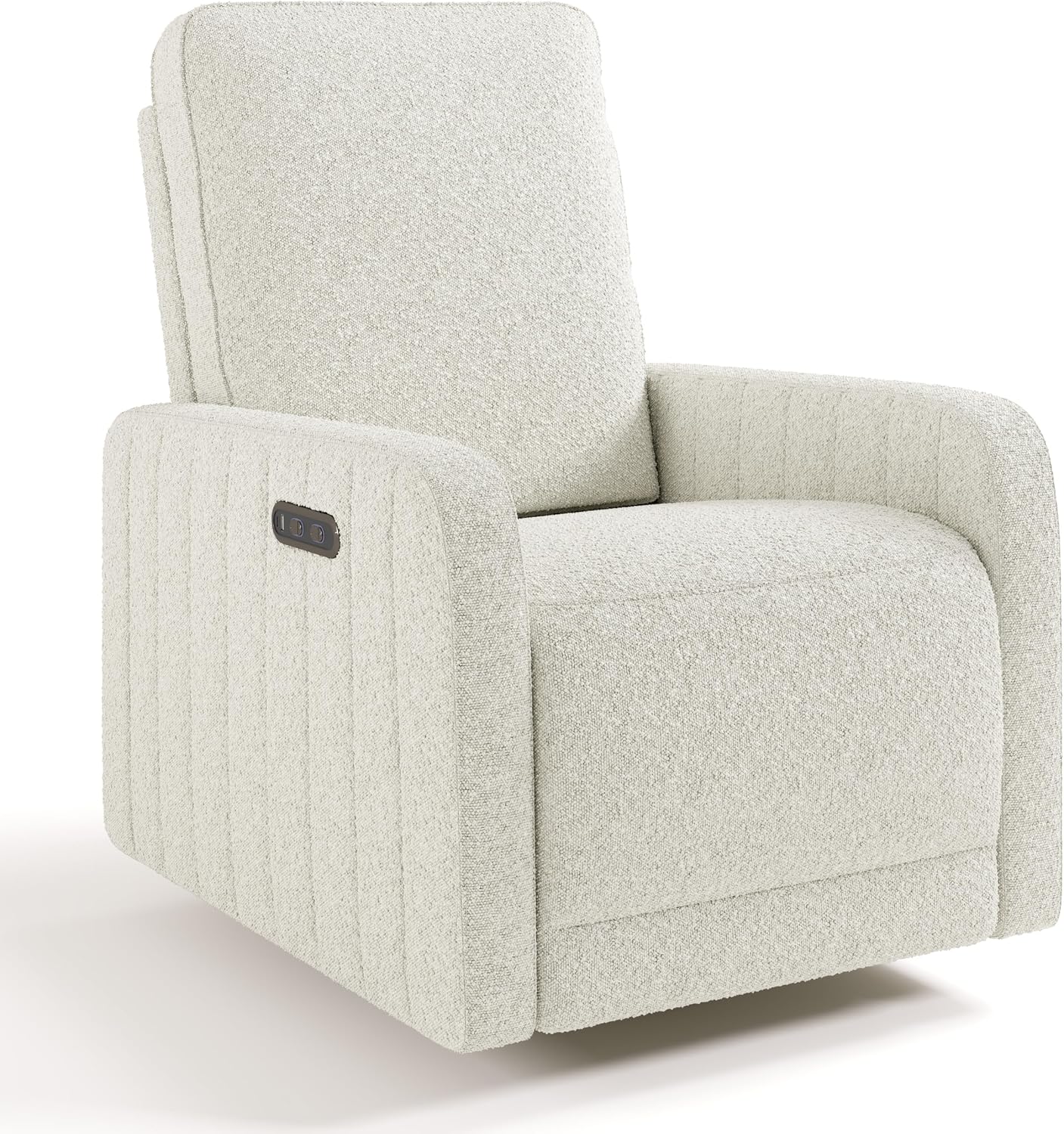 Storkcraft Kyoto Deluxe Power Recliner Swivel Glider, Ivory Boucle | Premium Electronic Power Recliner for Nursery, Includes Dual-USB Charging Port with USB-A & USB-C, Glider Rocking Chair