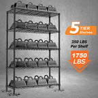 Storage Shelves Heavy Duty, 36" L x 14" W x 72" H Garage Wire Shelving Unit Loads 1750LBS, 5-Tier Adjustable Metal Industrial Utility Shelf Rack for Kitchen, Laundry Room, Pantry, Warehouse, Basement