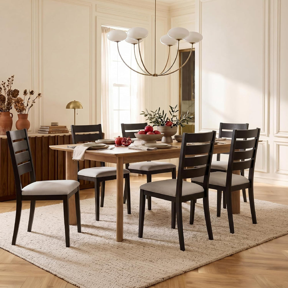 COLAMY Modern Dining Chairs Set of 4, Breathable Fabric Kitchen Chairs with H...
