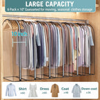 Liuoud Clear Garment Bags for Hanging Clothes10” Gusseted, Suit Bags for Closet Storage, Hanging Plastic Clothes Cover for Coat, Dress, Fur, Shirt, 6 Pack, 40” Long