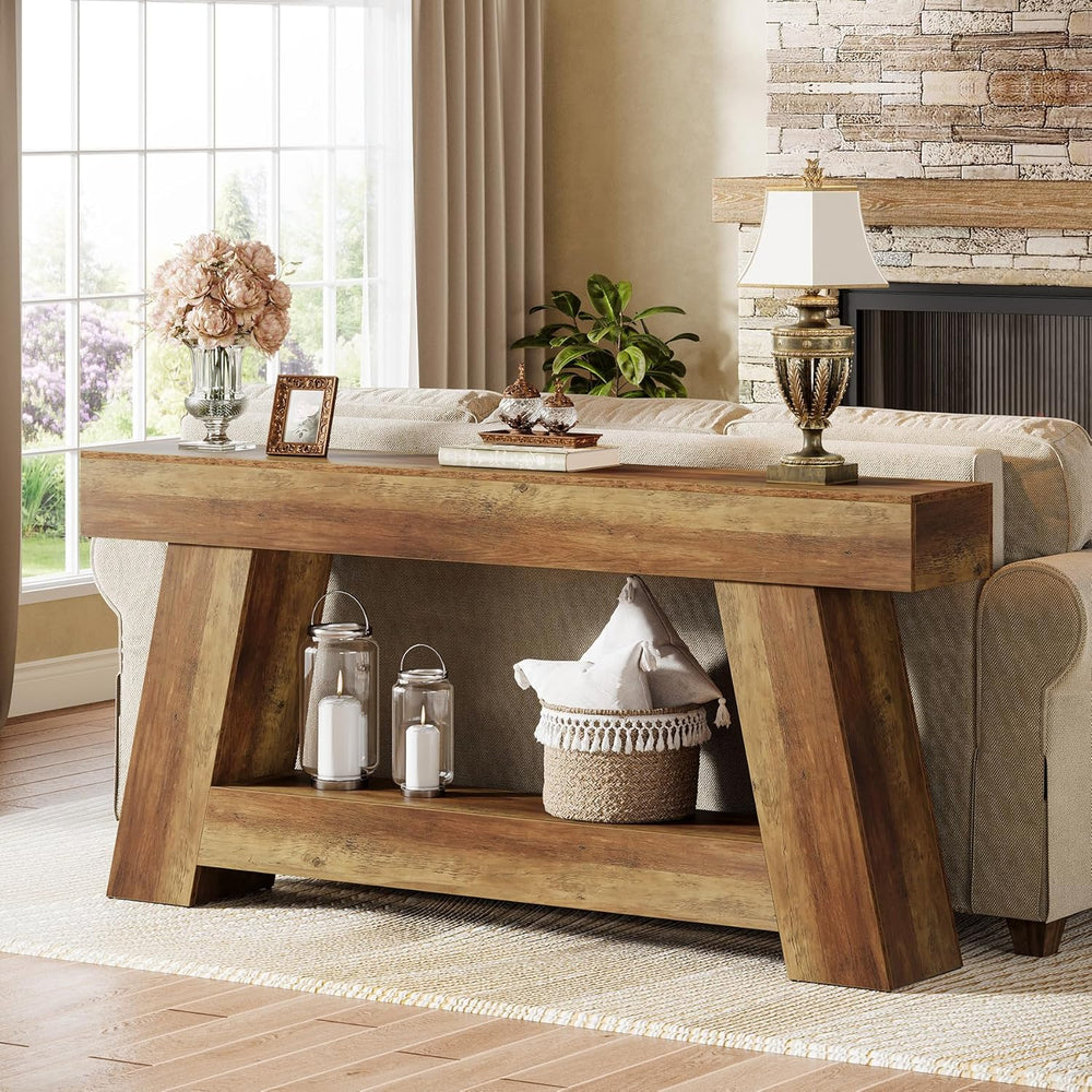 Tribesigns 70.9 Inch Long Console Tables, Farmhouse Entryway Table with Stora...