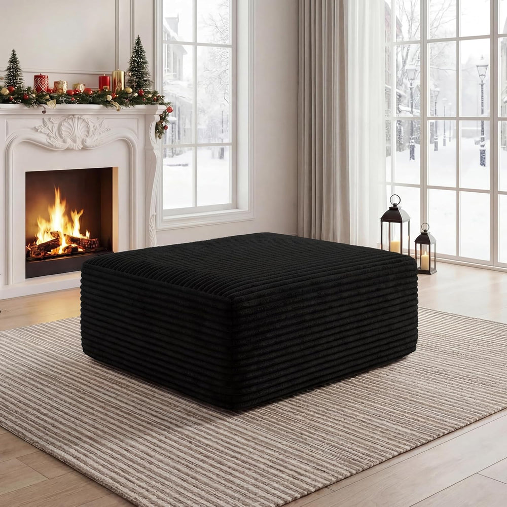 Ottoman, Modern Corduroy Cloud Foot Rest Foam Support, Oversized Modular Sect...