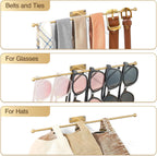 Wall Hanging Jewelry Organizer 12.6", Screws Included, Gold 4-Pack | for Earring, Bracelet, Rings, Hairband, Sunglasses