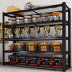 62" W x 24" D x 72" H Garage Shelving Heavy Duty Metal Shelving 3500LBS Storage Shelves Adjustable Metal Shelves for Storage Industrial Garage Shelves for Warehouse Basement (5T 72*62*24)