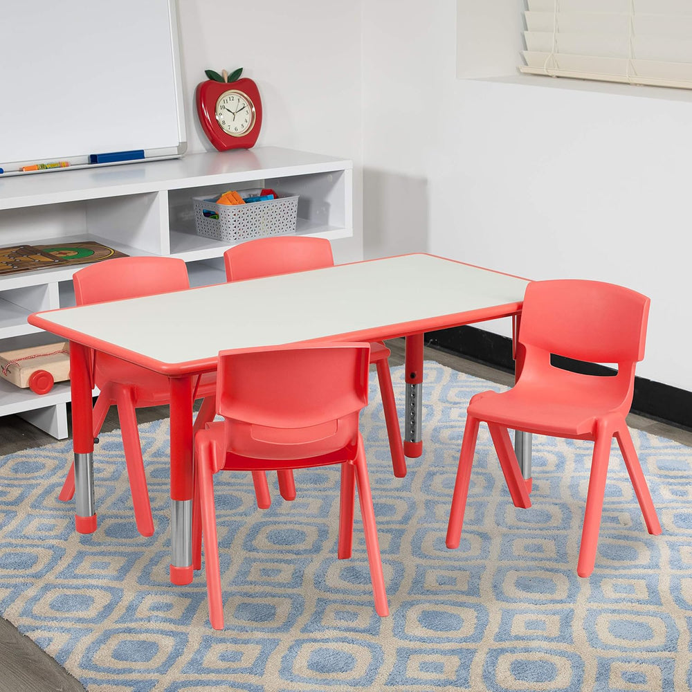 Flash Furniture Emmy 23.625''W x 47.25''L Rectangular Red Pla...
