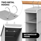 Simple Houseware 10 Shelves Closet Hanging Shoe Organizer, Gray | Dual Metal Hooks, Holds Up to 20 lbs, for Narrow Space