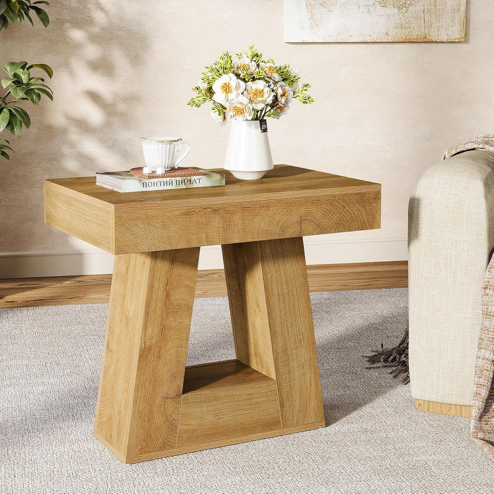Tribesigns 24" Modern Side Table, 2-Tier Narrow Wooden End Table with Tr...