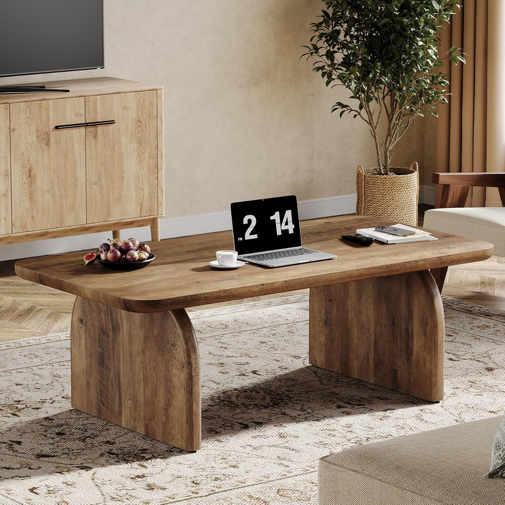 Tribesigns Rectangle Coffee Table, 47-Inch Wood Rectangular Living Room Table...
