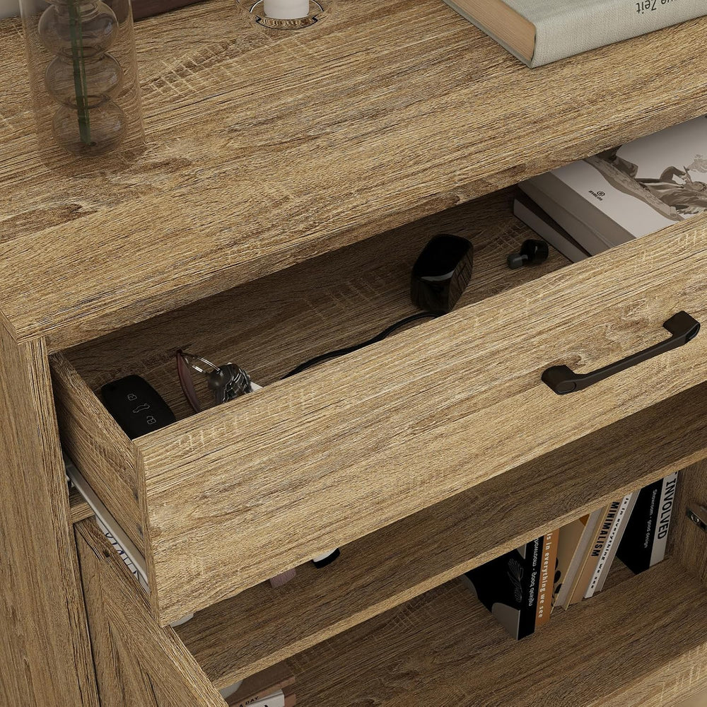Panana Wooden Cabinet 1 Drawer and 2 Doors Storage Cupboard Coffee Bar Sidebo...