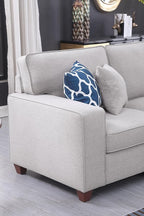 Devion Furniture Garisa Sectional Modular Sofa with Ottoman for Living Room, Apartment, Bedroom, Office, Dorm