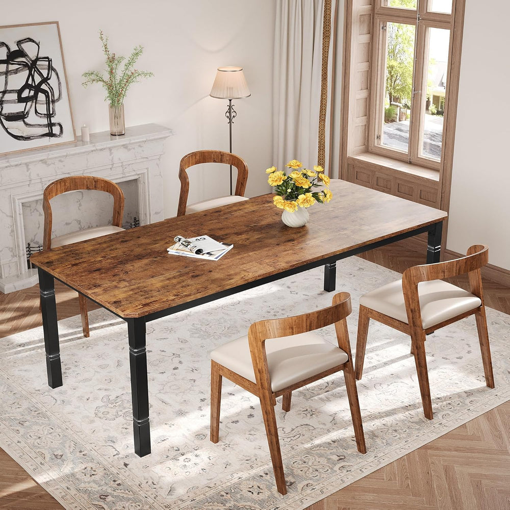Garvee Large Dining Table for 6-8 People, 71" Wooden Kitchen Table with ...