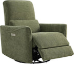 CHITA Power Swivel Glider Recliner Chair, Nursery Glider, Medium, Green | FSC Certified Upholstery Rocking Chair, Lumbar Support, Reclining Chair for Living Room / Nursery