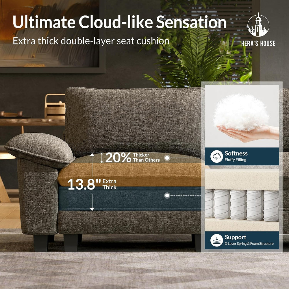 HERA'S HOUSE 3 Pieces Modular Sectional Couch Set with Armchair Loveseat ...
