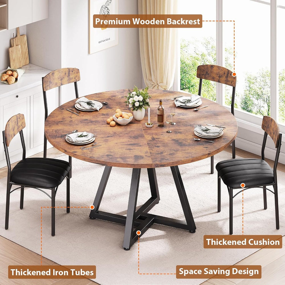 Jocoevol 51“ Round Kitchen Dining Room Table for 6-8, Circle Dining Dinner Ta...