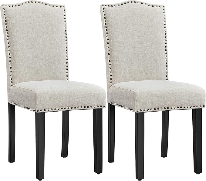 Yaheetech Dining Chairs Set of 2 Modern Kitchen Chairs with Fabric Upholstere...