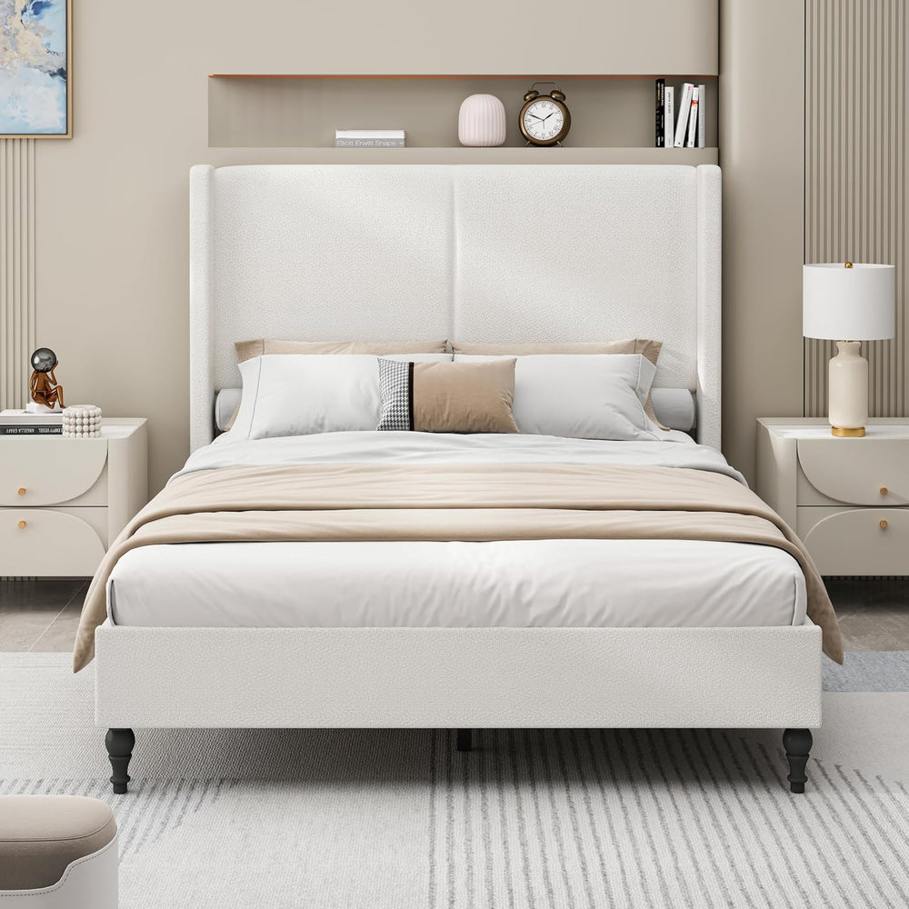 GDFStudio Jabodt 55.5"H Tall Headborad, Queen Size Bed Frame, Upholstere...