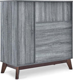 Merax Sideboard Buffet Accent Storage Cabinet with Two Drawers for Living Room, Entryway, Kitchen or Hallway, Grey