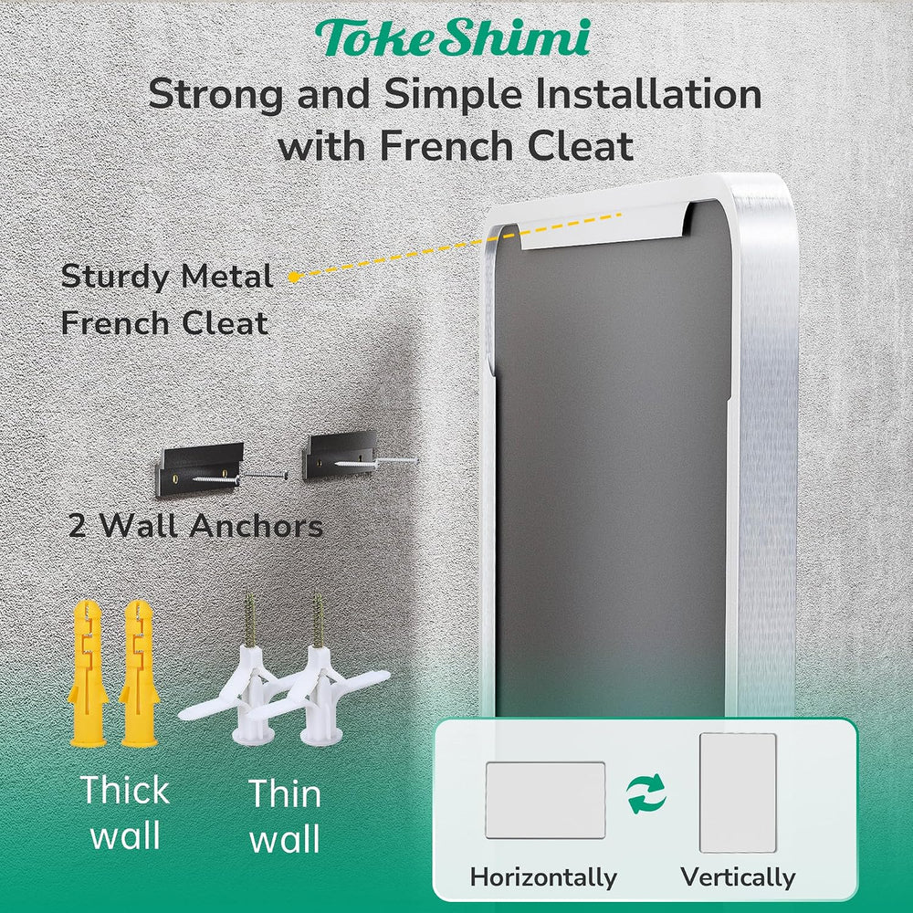 TokeShimi 48x24 Brushed Nickel Bathroom Mirror for Over Sink,Bathroom Rectang...