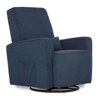 Evolur Holland Upholstered Plush Seating Glider Swivel, Glider Chair for Nursery in Navy, Modern Nursery Glider, Tool-Free Assembly, Easy to Clean, Environmentally Conscious Glider