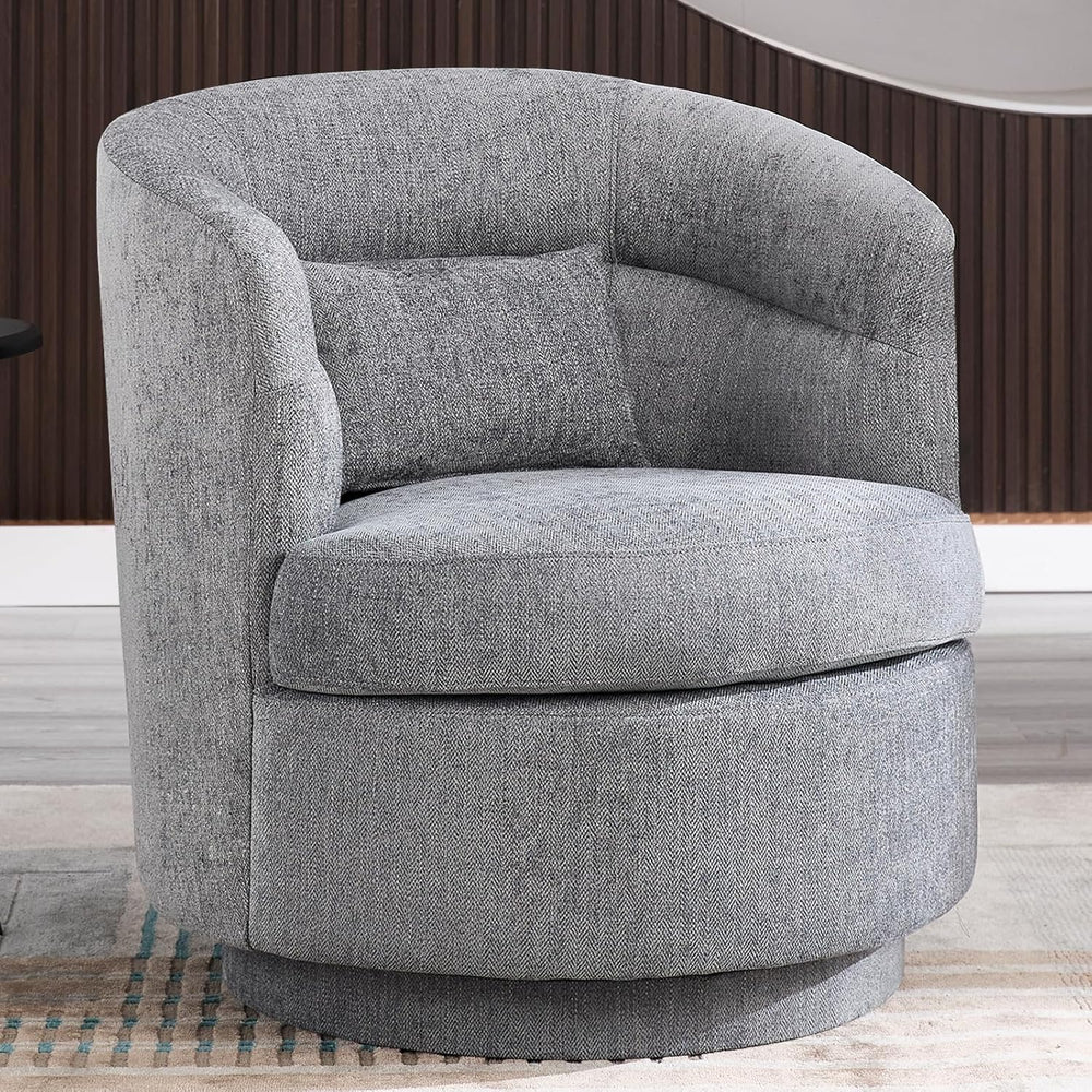 CANMOV Swivel Accent Chair, 360 Degree Round Swivel Barrel Chair with Pillow,...