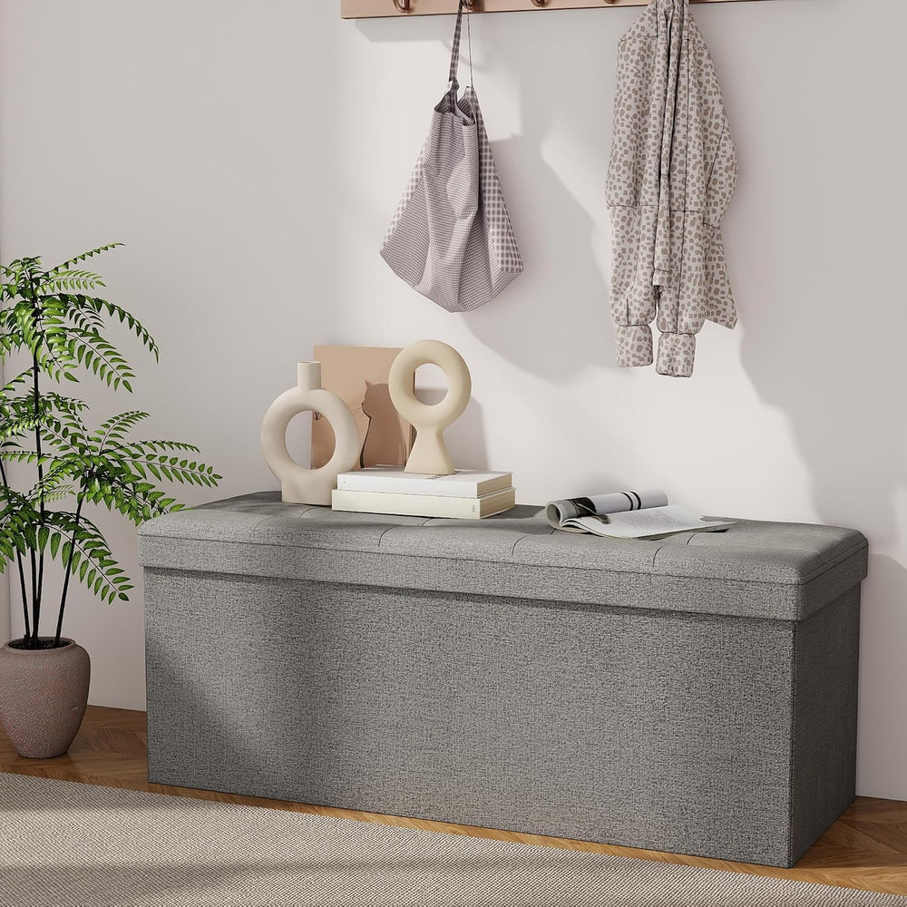 KROFEM 43.5" Folding Storage Ottoman Bench,Rectangle Foot Rest Stool for...