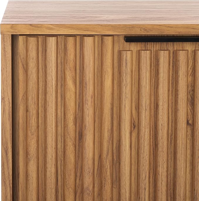SAFAVIEH Lylia TV Stand for up to 65" Flatscreen – Black & Oak Brown, 4 Doors with Interior Storage, Entertainment Media Console Cabinet (MED9623D)
