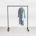William Roberts Vintage Industrial Heavy Duty Hanging Rod Garment Rolling Closet Organizer Rack (48 in., Wheels)