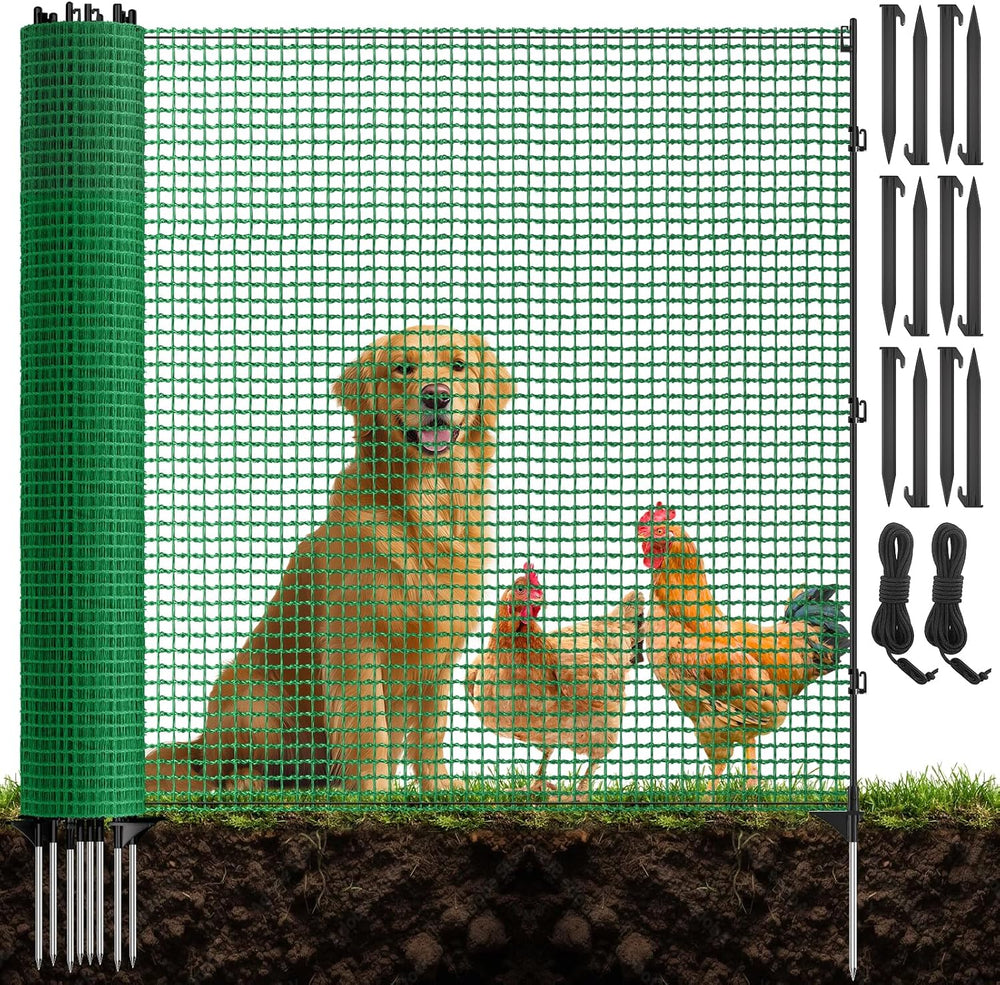 4x50FT Temporary Fence with Posts,Plastic Garden Safety Fence