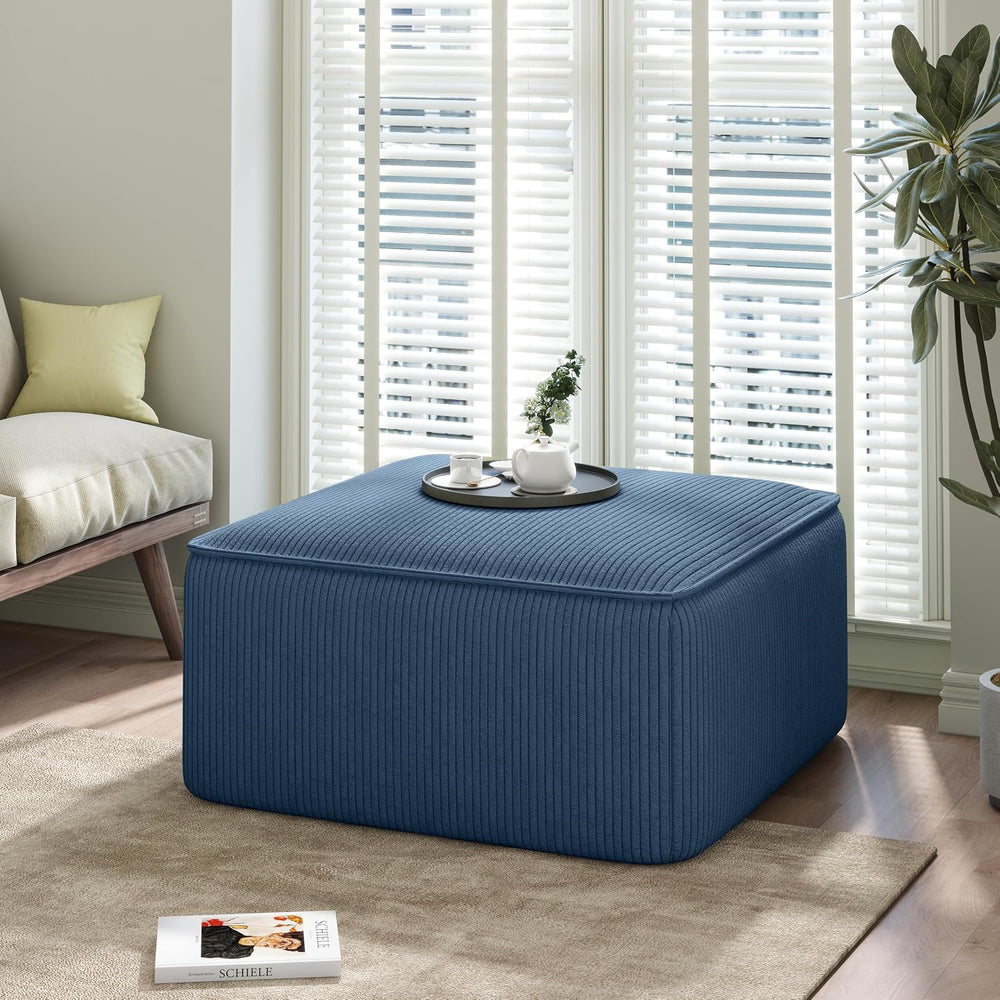 Christopher Knight Home Isa Corduroy Ottoman Footstool, Square Pouf Poufee Fo...