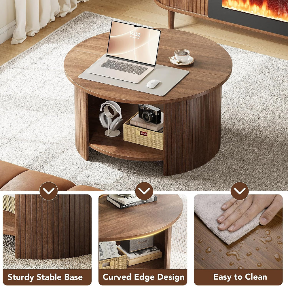 Living Room Table Set of 2, 65" Mid Century Modern TV Stand with Power O...