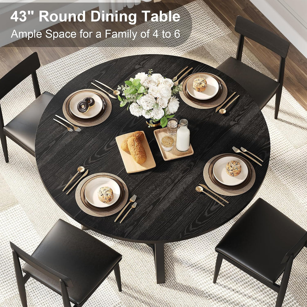 knoworld Round Dining Table for 4, Kitchen Tables Dining Room Circle Dinner T...