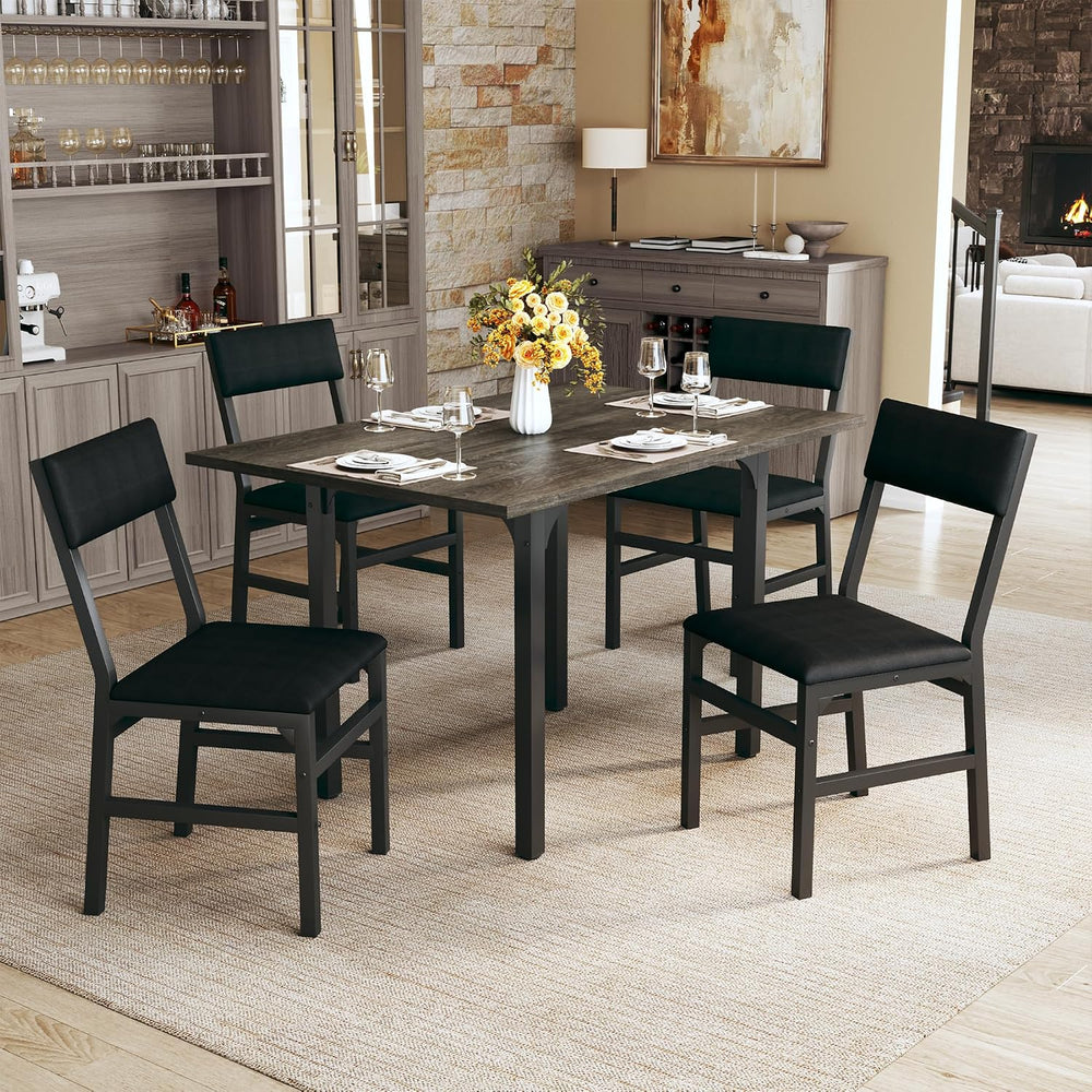HUAHUU Dining Table Set for 4, Extendable Kitchen Table Cushion Chairs Set of...