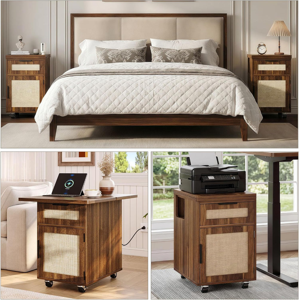 iPormis End Table with Charging Station, 15.7''-31.5'' Narrow...