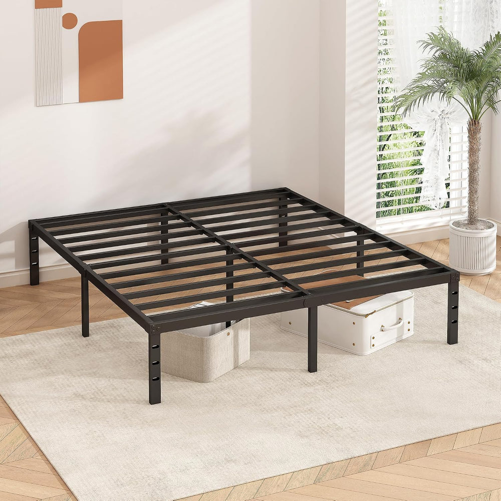 HLIPHA Metal Platform Bed Frame 18 Inch Tall,No Box Spring Needed,Queen Size ...