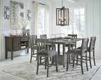 Signature Design by Ashley Hallanden Modern Farmhouse 25.75" Counter Height Upholstered Barstool, Set of 2, Dark Gray