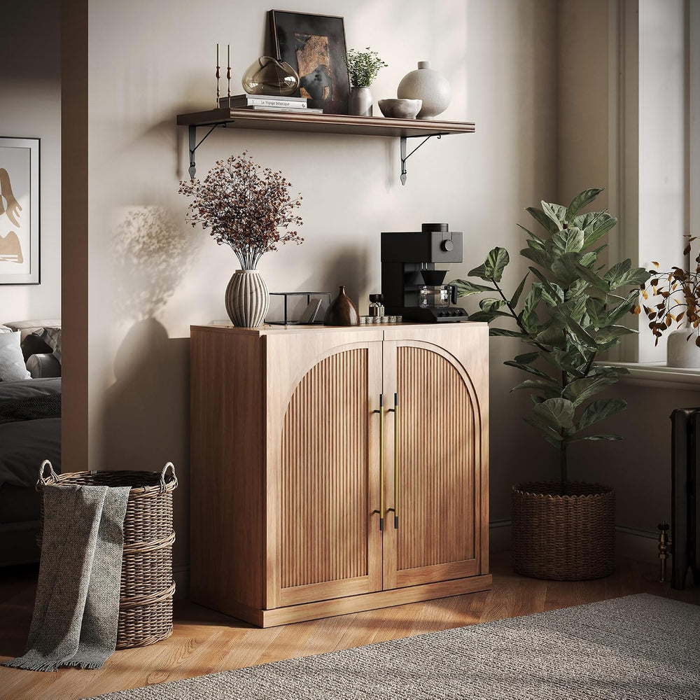 BELLEZE Jagger Sideboard Buffet Cabinet - Camel