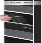 Univivi 5-Shelf Fabric Door Storage Over Door Hanging Organizer with 4 Large Pockets and 3 Small PVC Pockets Nursery Closet Cabinet Wall Mount Hanging Storage Organizers for Baby Nursery (Black)